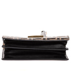 Shoulder Bag Kan U Black FF Embossed Leather