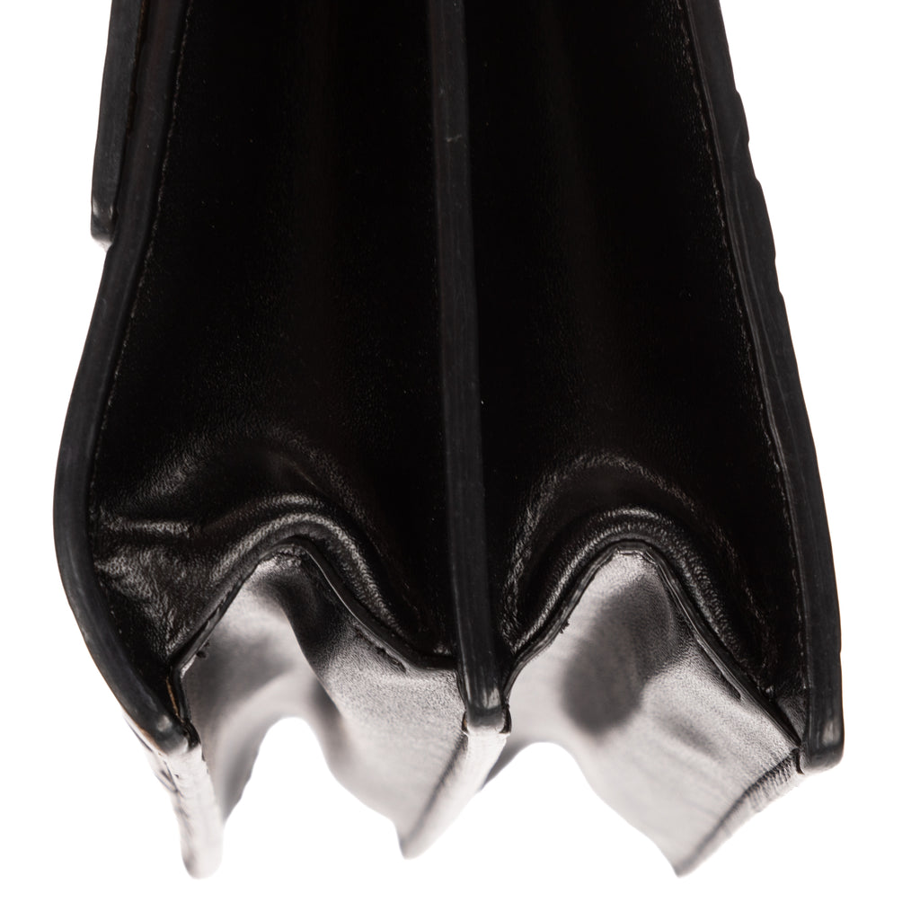 Shoulder Bag Kan U Black FF Embossed Leather