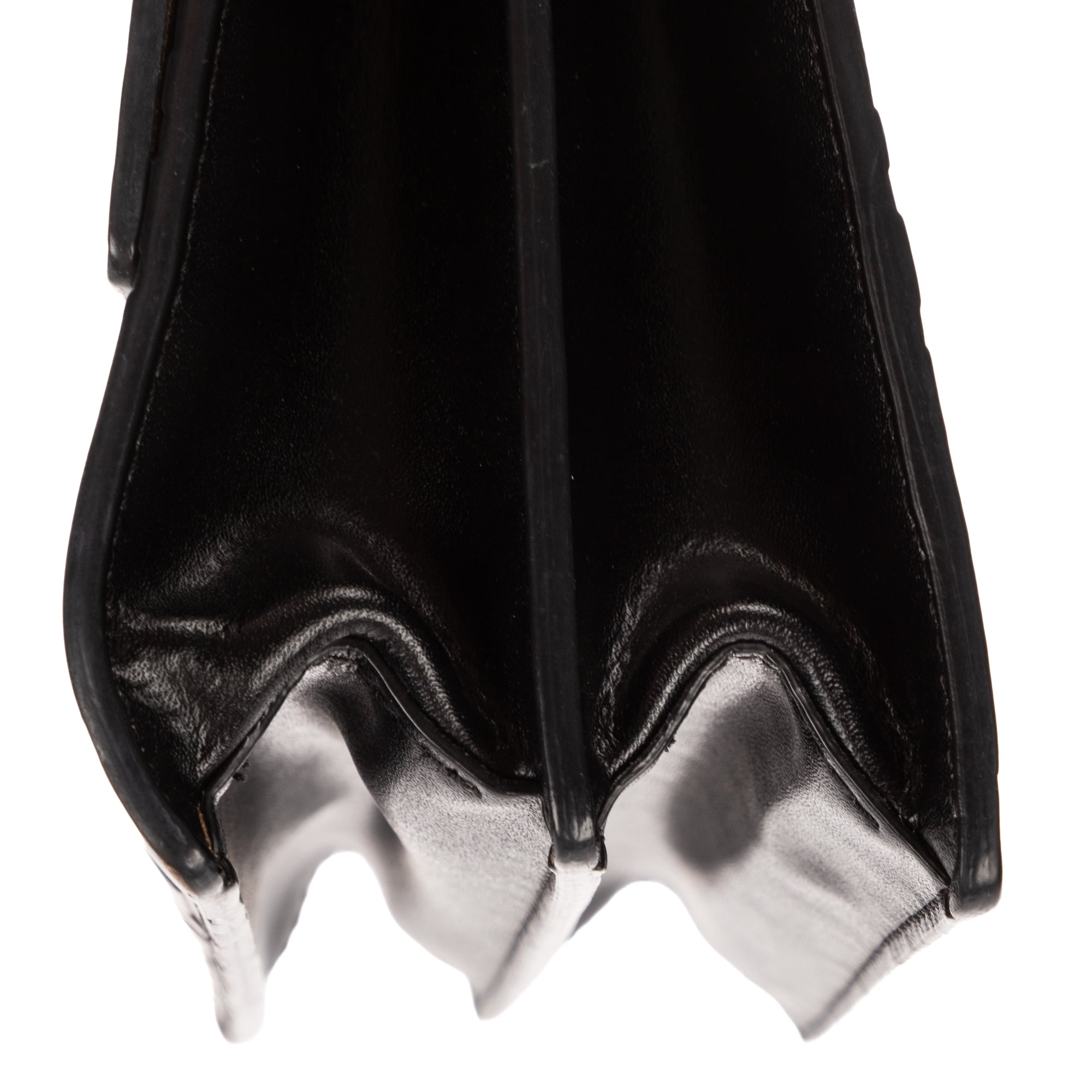 Shoulder Bag Kan U Black FF Embossed Leather