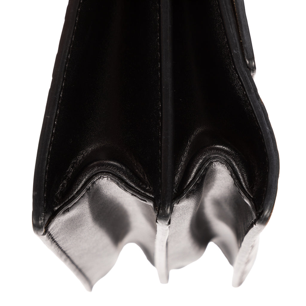 Shoulder Bag Kan U Black FF Embossed Leather