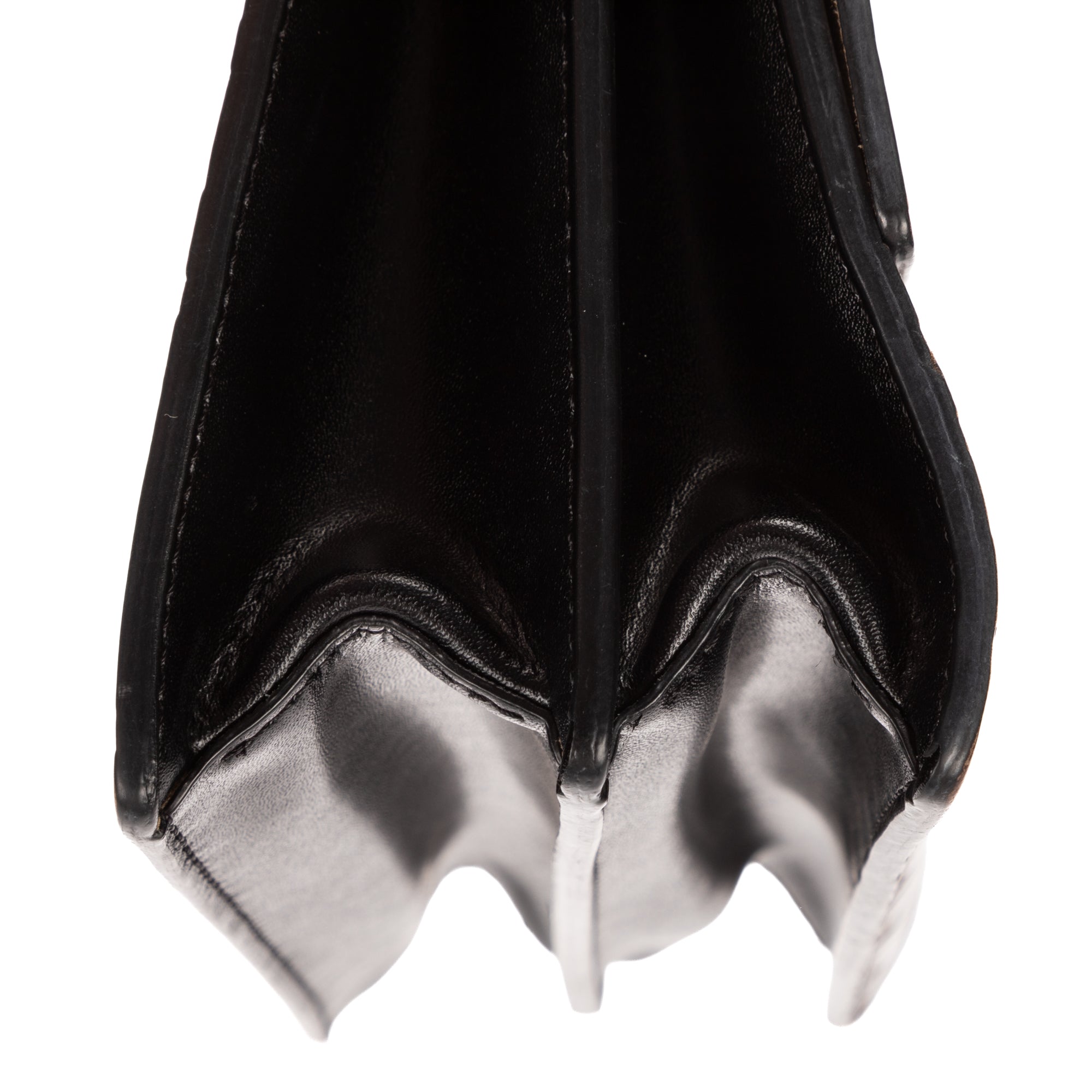 Shoulder Bag Kan U Black FF Embossed Leather