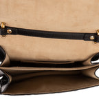 Shoulder Bag Kan U Black FF Embossed Leather