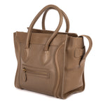 Shoulder Bag Micro Luggage Grey Smooth Calfskin Leather