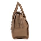 Shoulder Bag Micro Luggage Grey Smooth Calfskin Leather