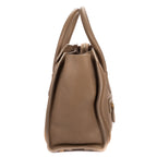 Shoulder Bag Micro Luggage Grey Smooth Calfskin Leather