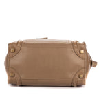 Shoulder Bag Micro Luggage Grey Smooth Calfskin Leather