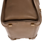Shoulder Bag Micro Luggage Grey Smooth Calfskin Leather