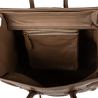 Shoulder Bag Micro Luggage Grey Smooth Calfskin Leather