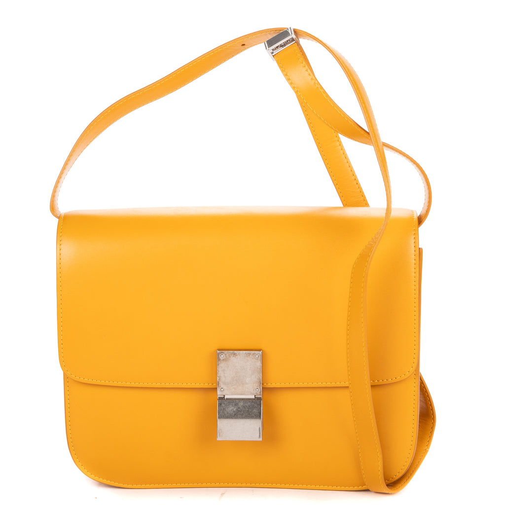 Shoulder Bag Medium Classic Box Medium Dark Yellow Smooth Calfskin Leather