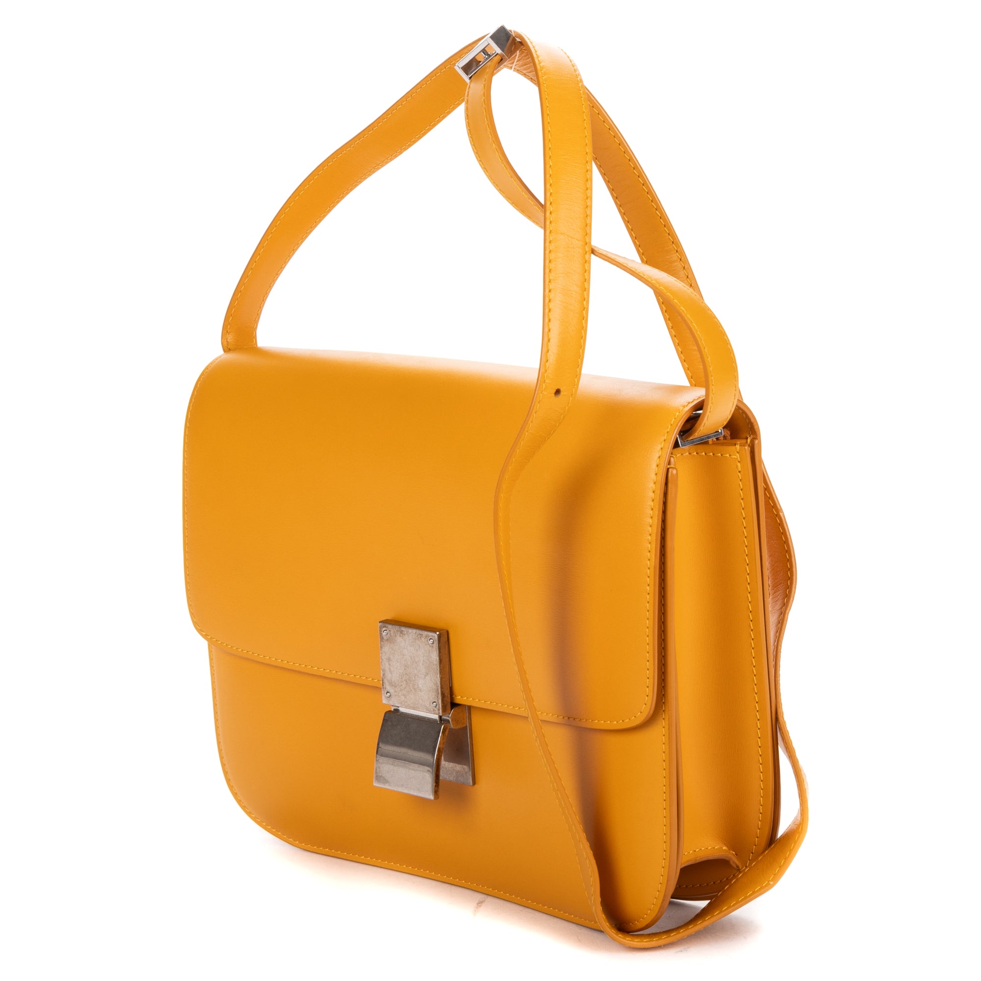 Shoulder Bag Medium Classic Box Medium Dark Yellow Smooth Calfskin Leather