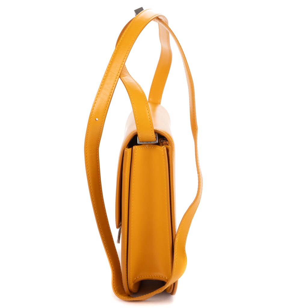 Shoulder Bag Medium Classic Box Medium Dark Yellow Smooth Calfskin Leather