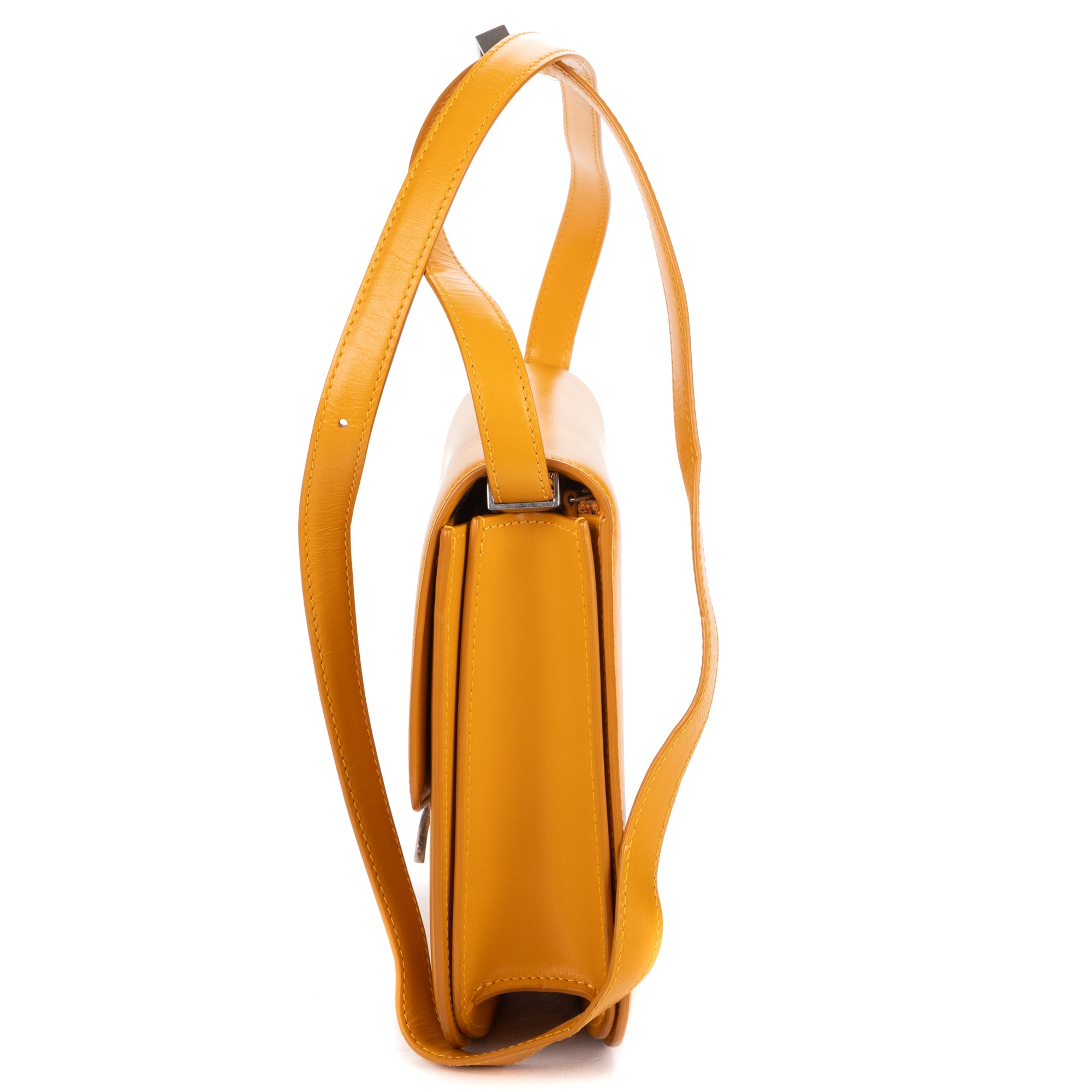 Shoulder Bag Medium Classic Box Medium Dark Yellow Smooth Calfskin Leather