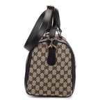 Shoulder Bag Vintage Web Boston Navy Diamante Monogrammed Canvas