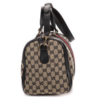 Shoulder Bag Vintage Web Boston Navy Diamante Monogrammed Canvas