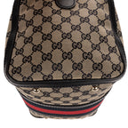 Shoulder Bag Vintage Web Boston Navy Diamante Monogrammed Canvas