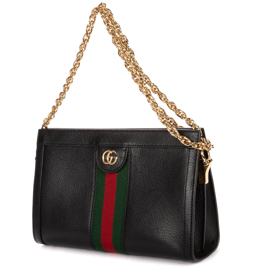 Shoulder Bag Small GG Ophidia Small Black Calfskin Leather