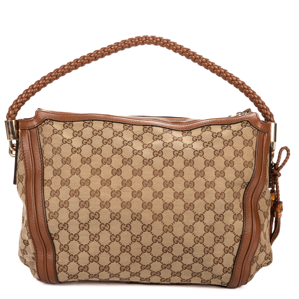 Shoulder Bag Bella Hobo Bag Brown Monogrammed Canvas