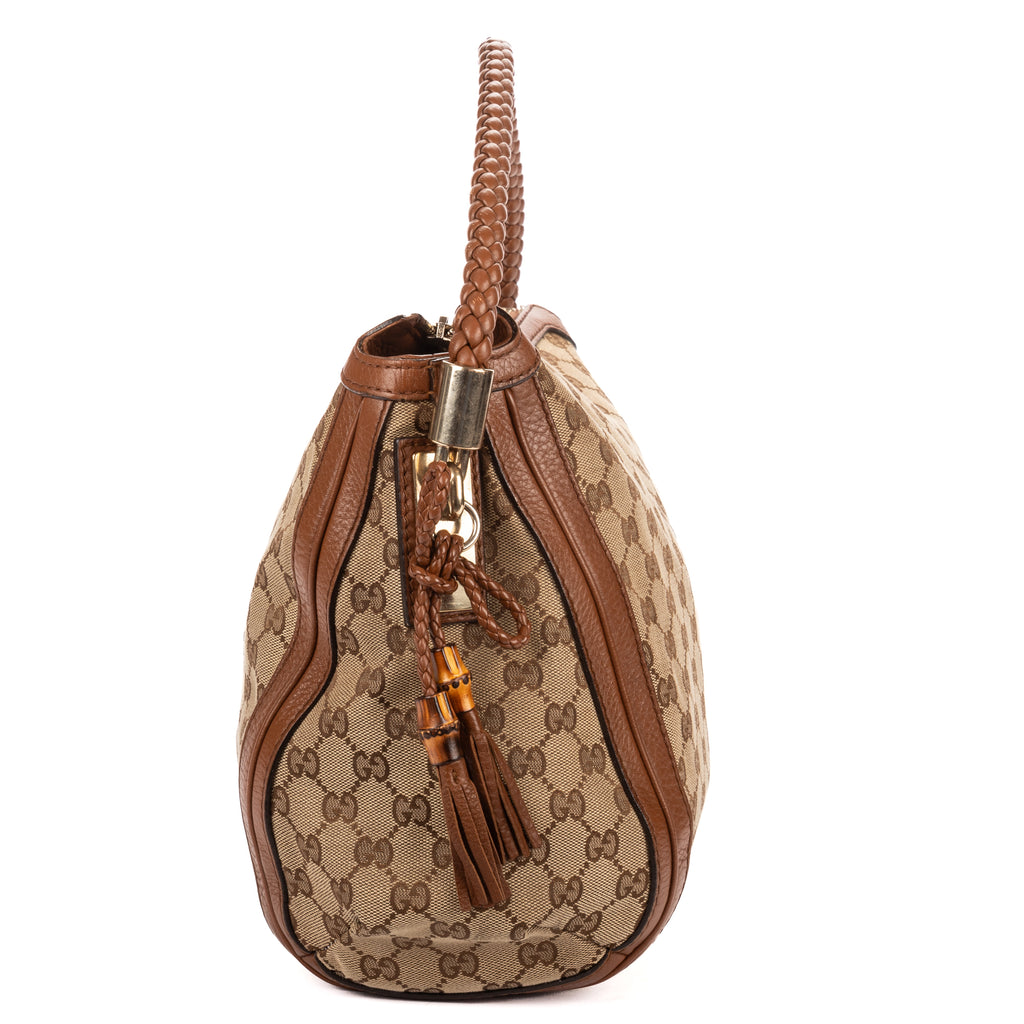 Shoulder Bag Bella Hobo Bag Brown Monogrammed Canvas