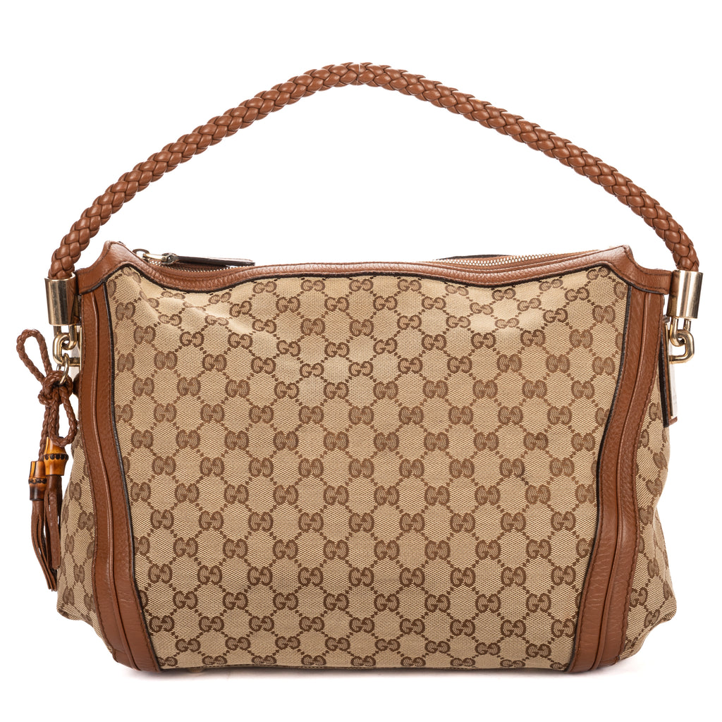 Shoulder Bag Bella Hobo Bag Brown Monogrammed Canvas