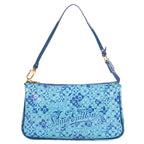 Pouch Ltd.Ed. Takashi Murakami Cosmic Blossom Pochette Blue Blossom Shiny Leather