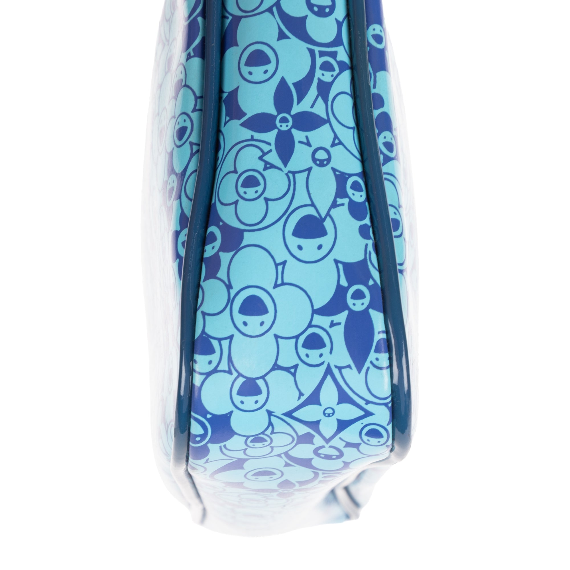 Pouch Ltd.Ed. Takashi Murakami Cosmic Blossom Pochette Blue Blossom Shiny Leather