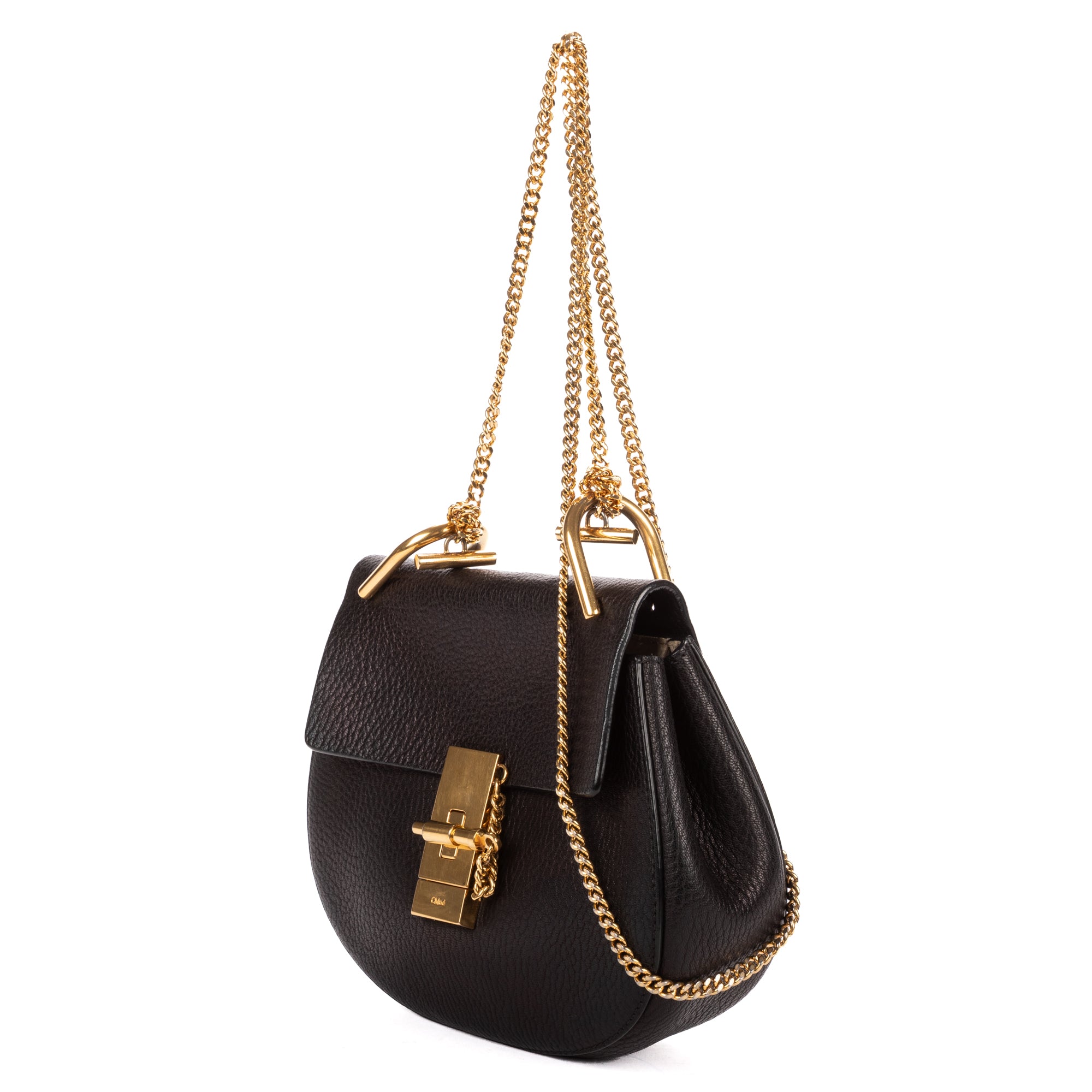 Shoulder Bag Drew Crossbody Bag Mini Black Grained Calfskin Leather – BrandCo Paris
