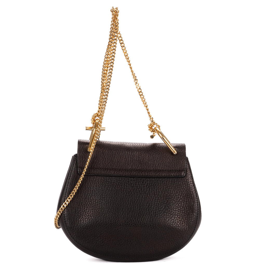 Shoulder Bag Drew Crossbody Bag Mini Black Grained Calfskin Leather