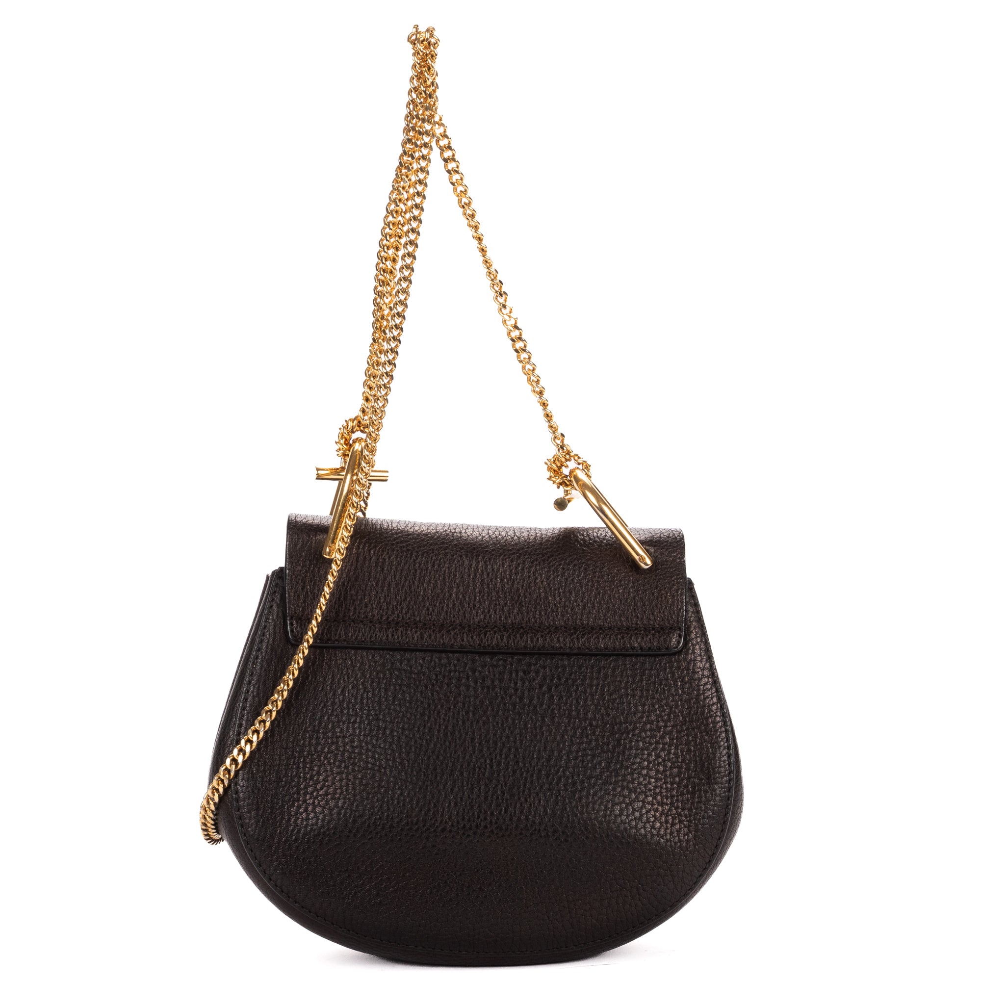 Shoulder Bag Drew Crossbody Bag Mini Black Grained Calfskin Leather