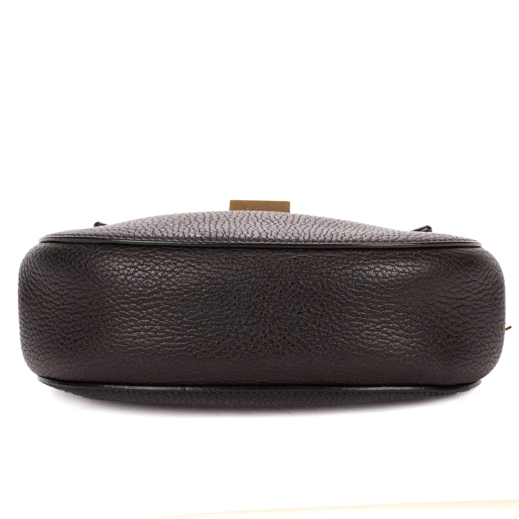 Shoulder Bag Drew Crossbody Bag Mini Black Grained Calfskin Leather