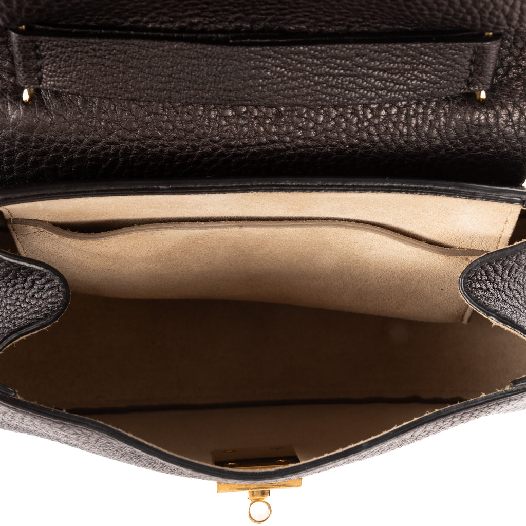 Shoulder Bag Drew Crossbody Bag Mini Black Grained Calfskin Leather