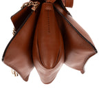 Shoulder Bag Small Faye Brown Suede/Smooth Calfskin Leather