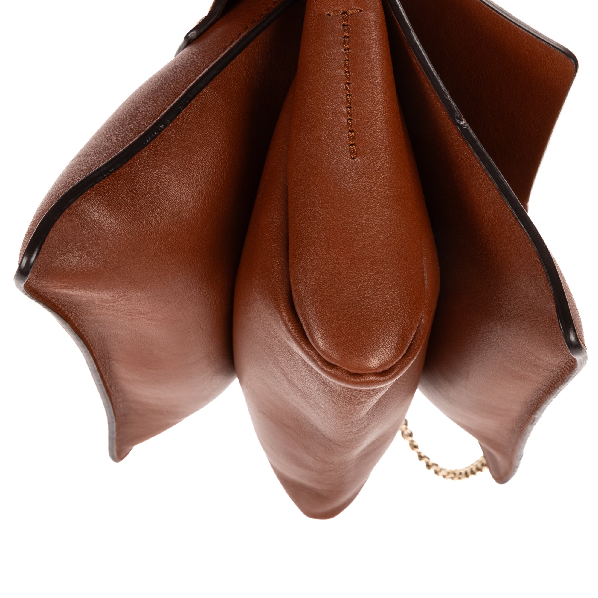 Shoulder Bag Small Faye Brown Suede/Smooth Calfskin Leather