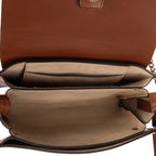 Shoulder Bag Small Faye Brown Suede/Smooth Calfskin Leather