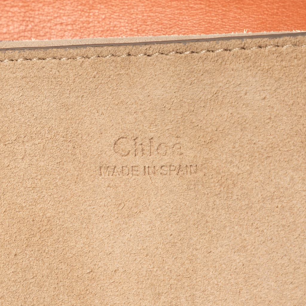 Shoulder Bag Small Faye Brown Suede/Smooth Calfskin Leather