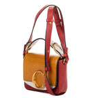 Shoulder Bag C Flap Bag Red Croc Embossed Calfskin Leather