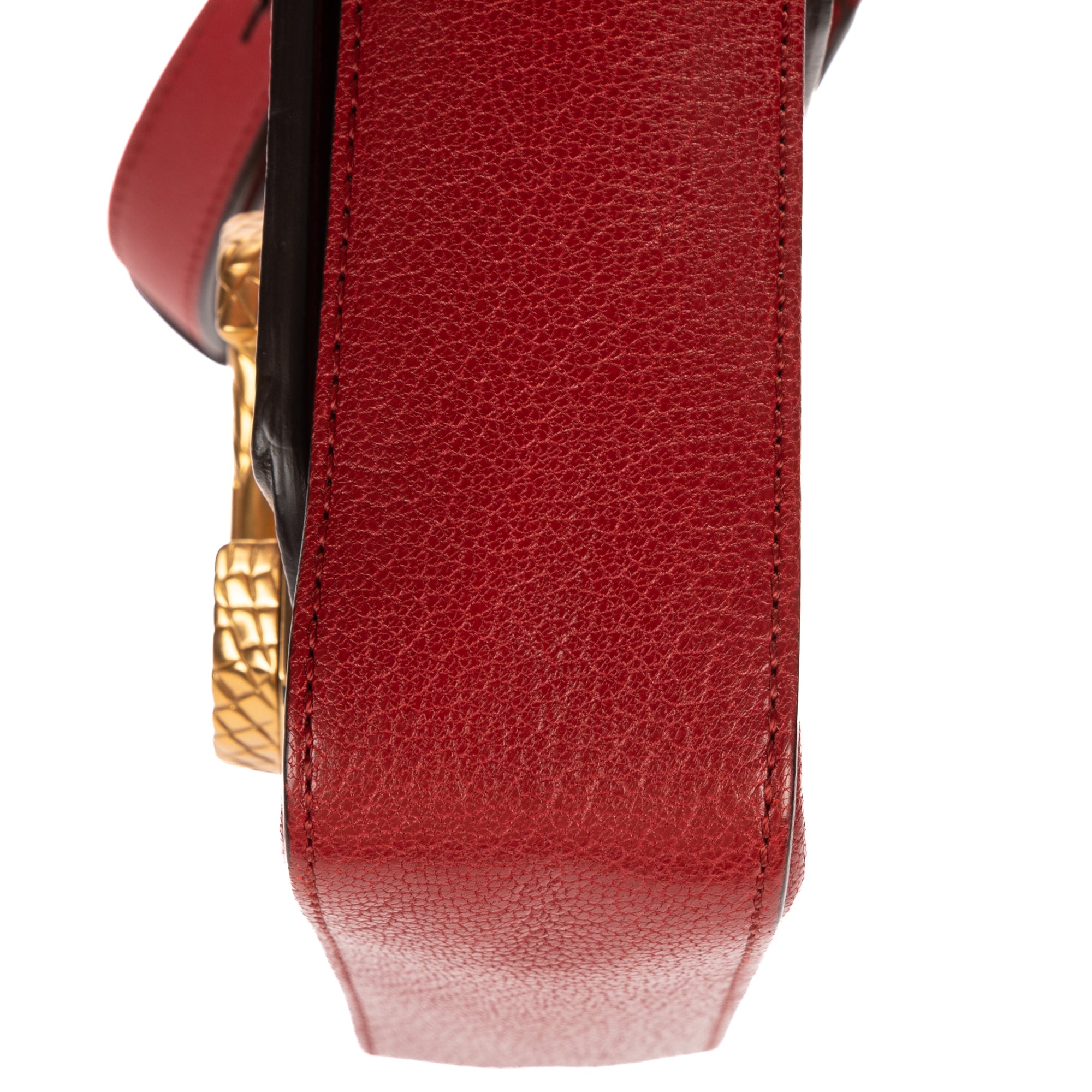 Shoulder Bag C Flap Bag Red Croc Embossed Calfskin Leather