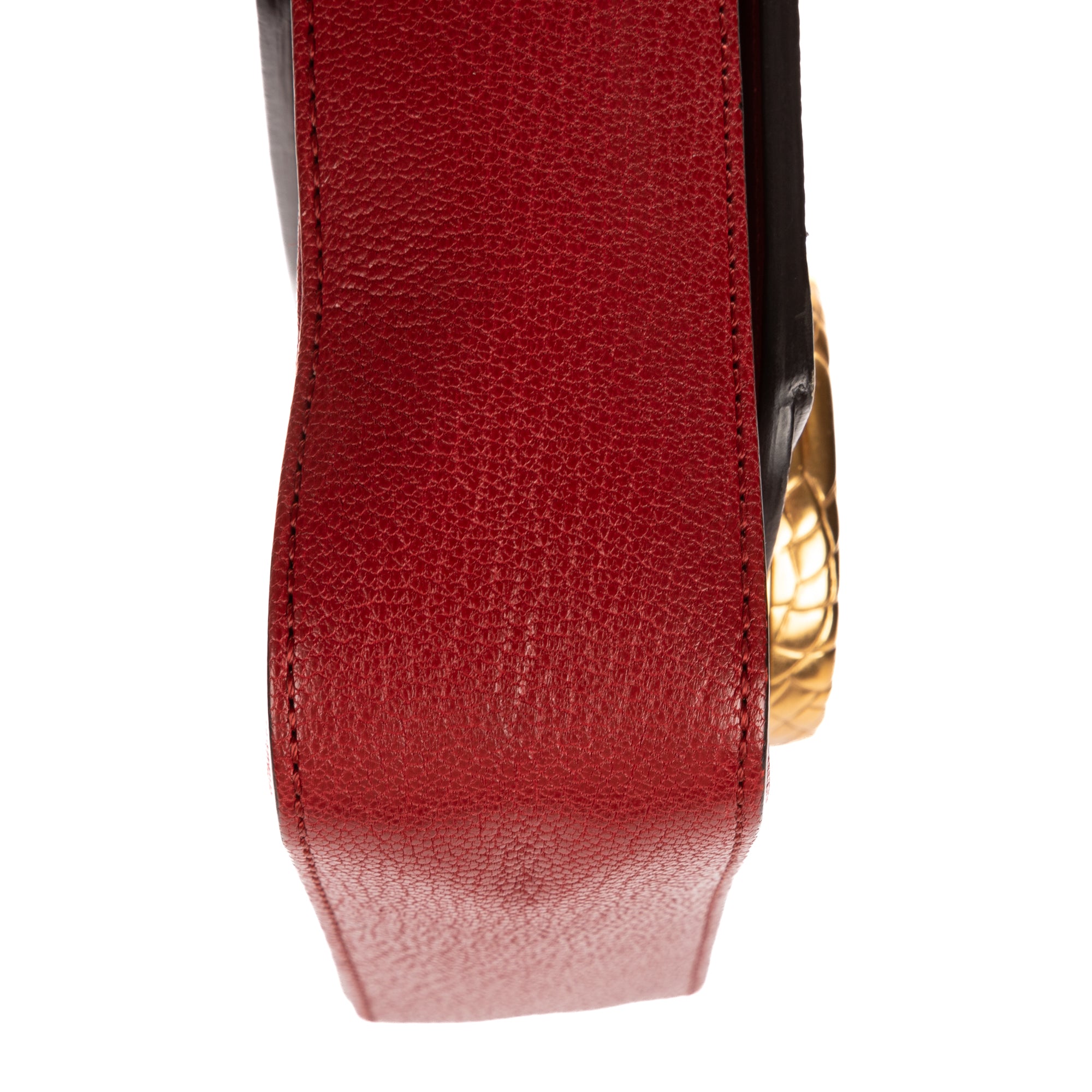 Shoulder Bag C Flap Bag Red Croc Embossed Calfskin Leather