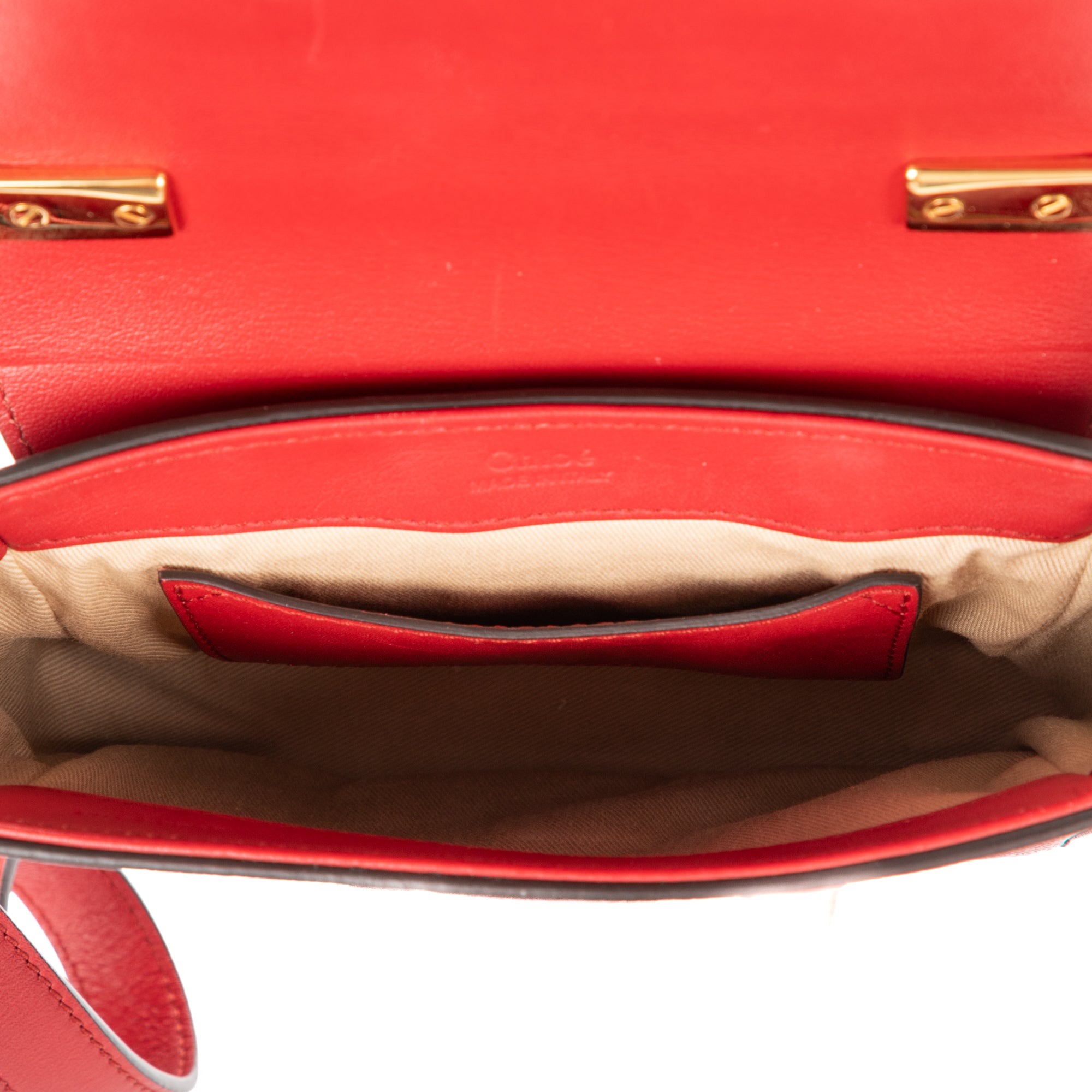 Shoulder Bag C Flap Bag Red Croc Embossed Calfskin Leather