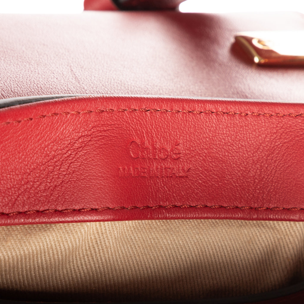 Shoulder Bag C Flap Bag Red Croc Embossed Calfskin Leather