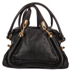 Shoulder Bag Medium Paraty Medium Black Grained Calfskin Leather