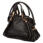Shoulder Bag Medium Paraty Medium Black Grained Calfskin Leather