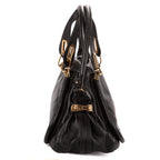 Shoulder Bag Medium Paraty Medium Black Grained Calfskin Leather