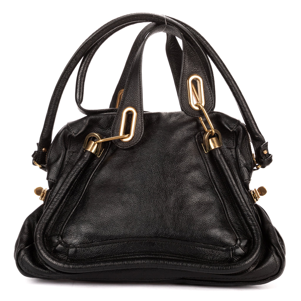 Shoulder Bag Medium Paraty Medium Black Grained Calfskin Leather