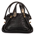 Shoulder Bag Medium Paraty Medium Black Grained Calfskin Leather