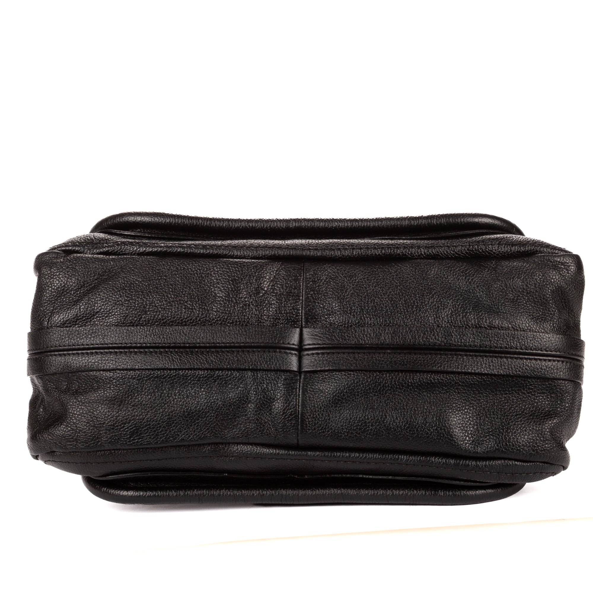 Shoulder Bag Medium Paraty Medium Black Grained Calfskin Leather