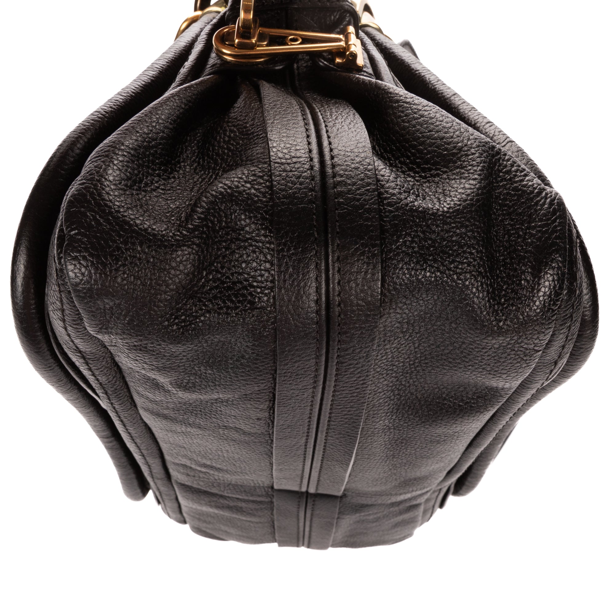 Shoulder Bag Medium Paraty Medium Black Grained Calfskin Leather