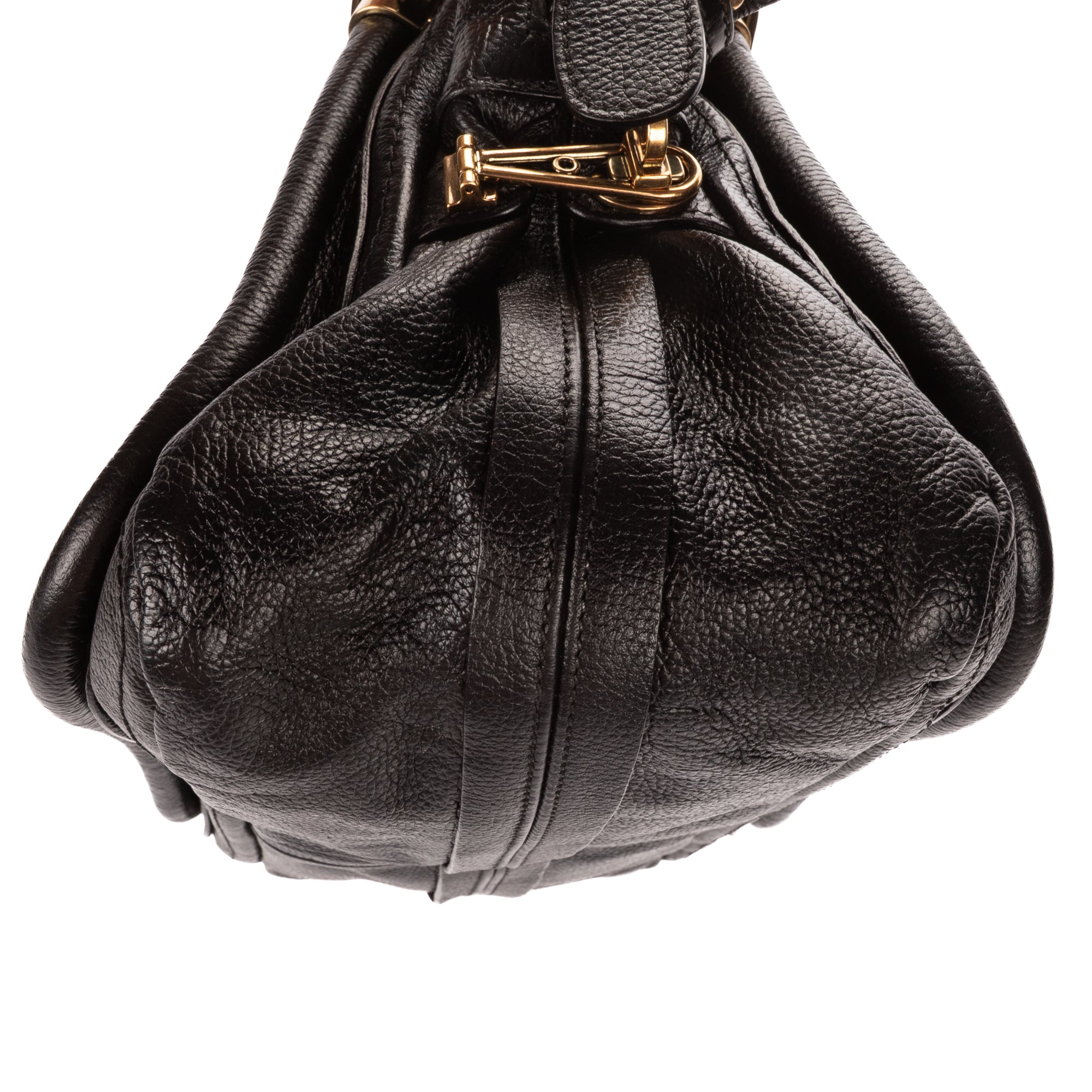 Shoulder Bag Medium Paraty Medium Black Grained Calfskin Leather