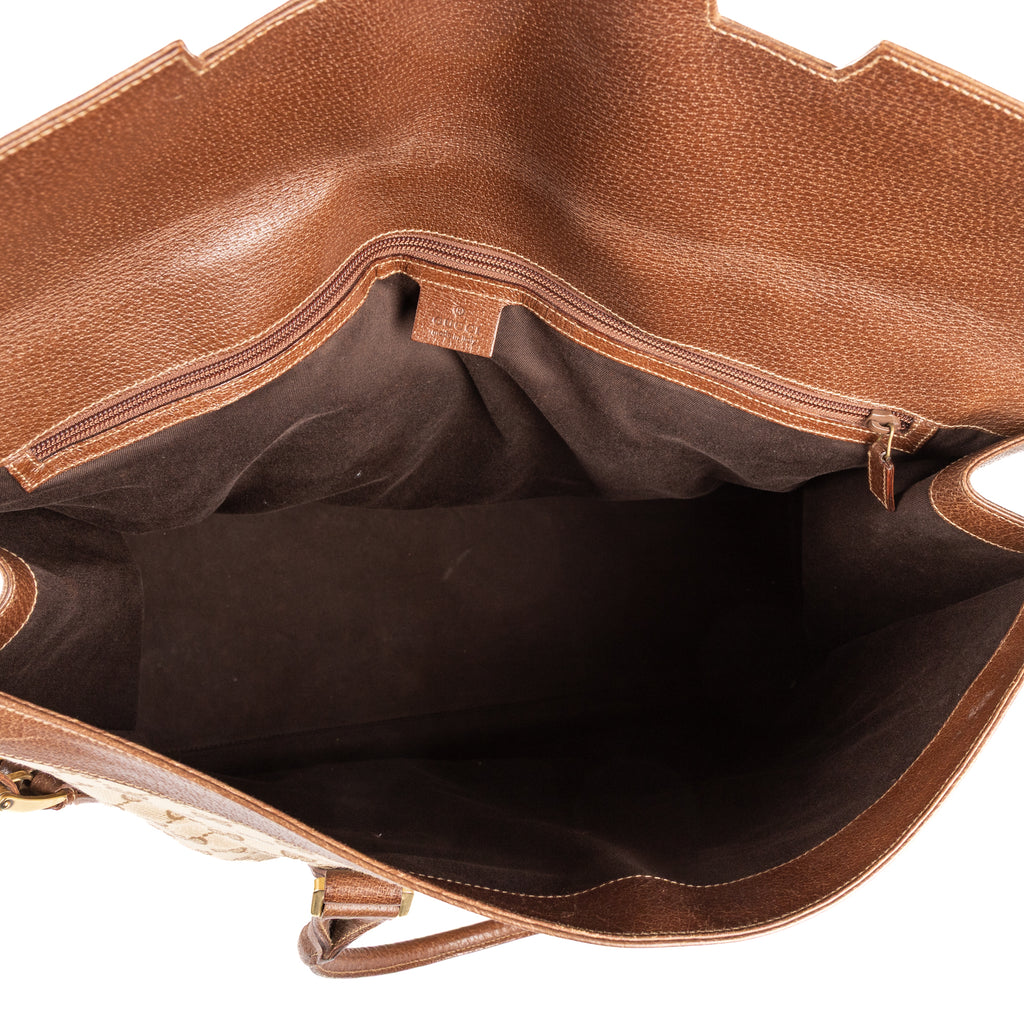 Shoulder Bag Trophy Tote Bag Beige Monogrammed Canvas