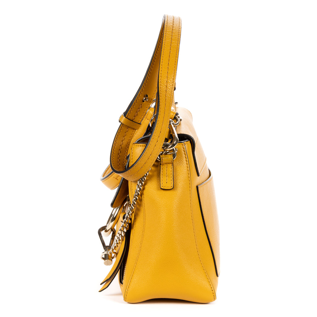 Shoulder Bag Faye Day Small Yellow Grained Calfskin Leather