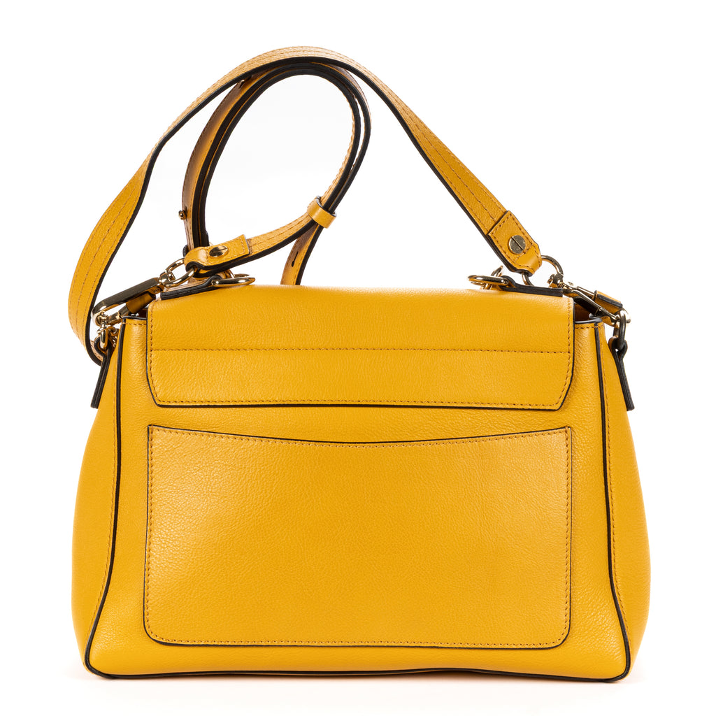 Shoulder Bag Faye Day Small Yellow Grained Calfskin Leather